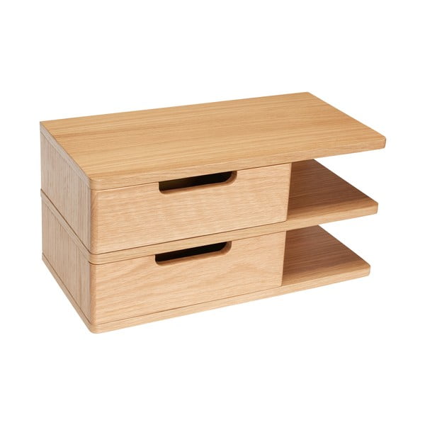 Stenska nočna omarica s policami v hrastovem dekorju Öppen – Hübsch-image-3