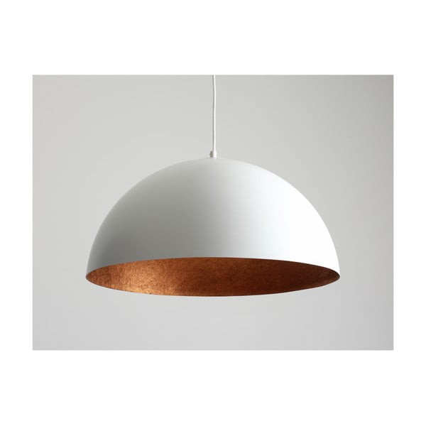 Bela viseča svetilka z detajli v barvi bakra CustomForm Lord, ø 50 cm-image-4
