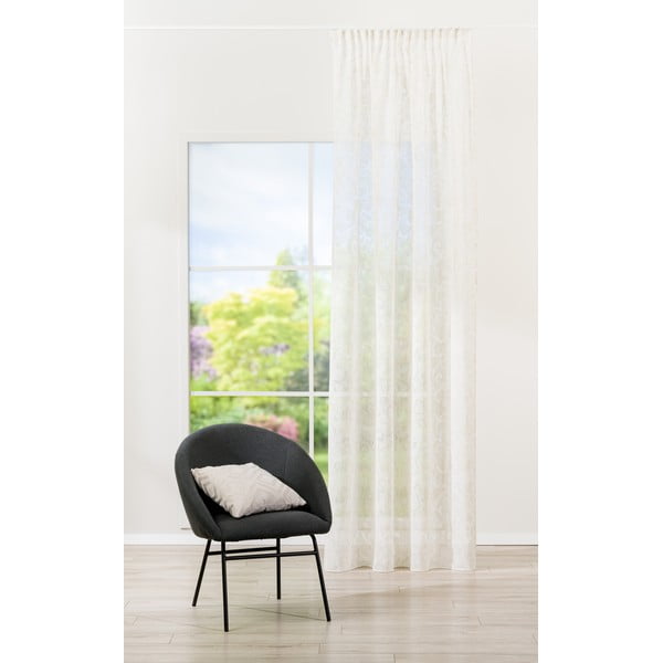 Bež prosojna zavesa 140x260 cm Baroque – Mendola Fabrics-image-1