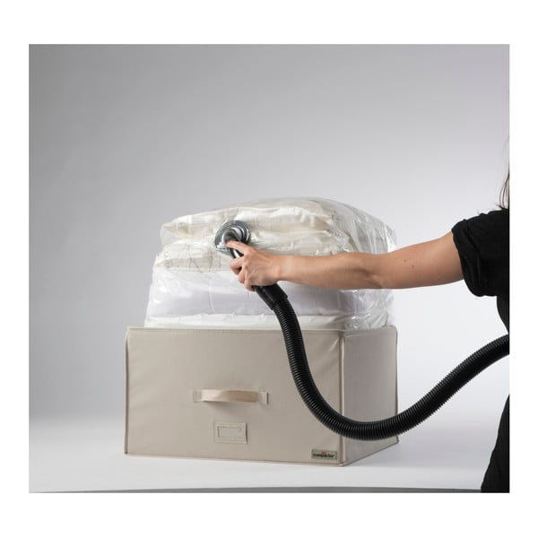 Svetlo bež škatla za shranjevanje z vakuumsko vrečo Compactor, dolžina 55 cm-image-2