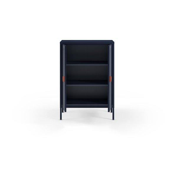 Temno modra kovinska omarica 70x100x40 cm Sayla – Marckeric-image-3