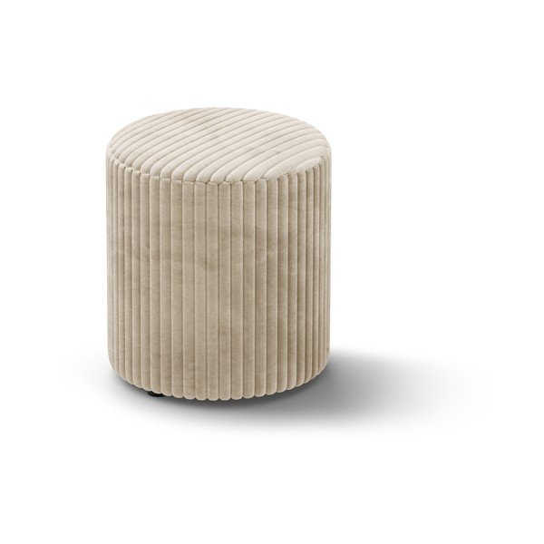 Bež tabure iz rebrastega žameta Dia – Micadoni 
