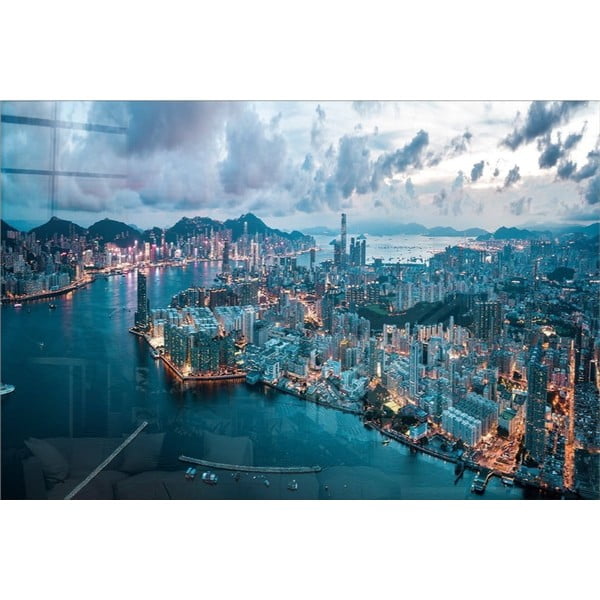 Steklena slika 100x70 cm Hongkong – Wallity
