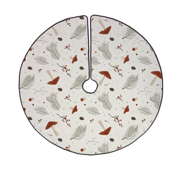 Bela pralna bombažna okrogla preproga za pod jelko z božičnim motivom ø 133 cm Toadstool – Butter Kings