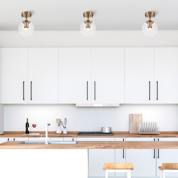 Medeninasta stropna svetilka s steklenim senčilom ø 15 cm Atmaca – Opviq lights-image-1