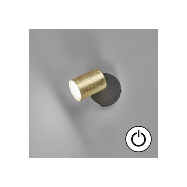 Črno-zlata stenska svetilka ø 8 cm Vano – Fischer & Honsel-image-1