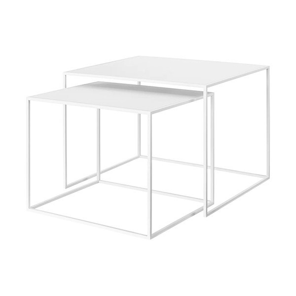 Bele kovinske mizice v kompletu 2 ks 50x60 cm Fera – Blomus