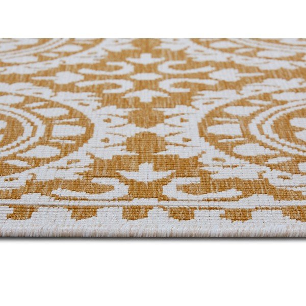 Oker/bela zunanja preproga 80x250 cm Jardin – NORTHRUGS-image-4