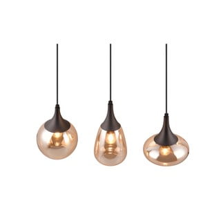 Črna/oranžna viseča svetilka s steklenim senčnikom Lumina – Trio