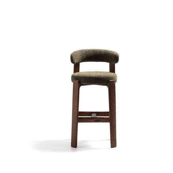 Barski stol iz masivnega jesena v zeleni in temni naravni barvi (višina sedeža 75 cm) Granite – Kave Home-image-2