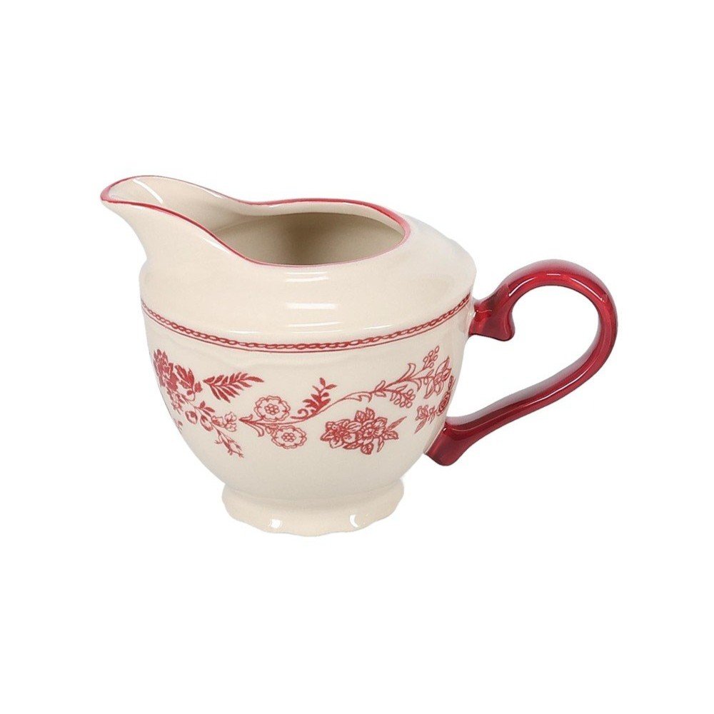 Rdeč/slonokoščen porcelanast vrč za mleko 180 ml Cyril