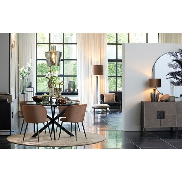 Rjavi žametni jedilni stol Elyna - Light & Living-image-3