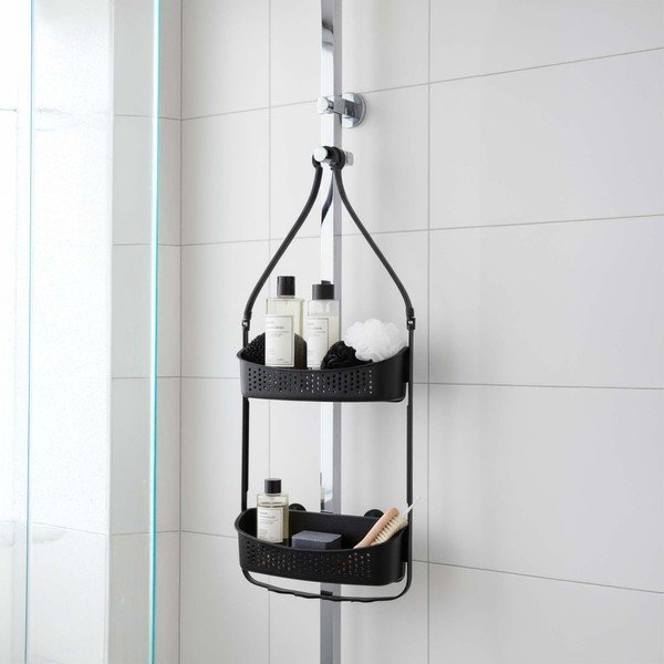 Mat črna plastična viseča kopalniška polica Vesper – douceur d'intérieur-image-1