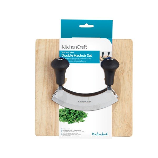 Komplet deske za sekljanje in sekljalnika zelišč Kitchen Craft Hachoir-image-1