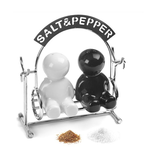 Solnica in poprnica s stojalom Salt & Pepper – Balvi