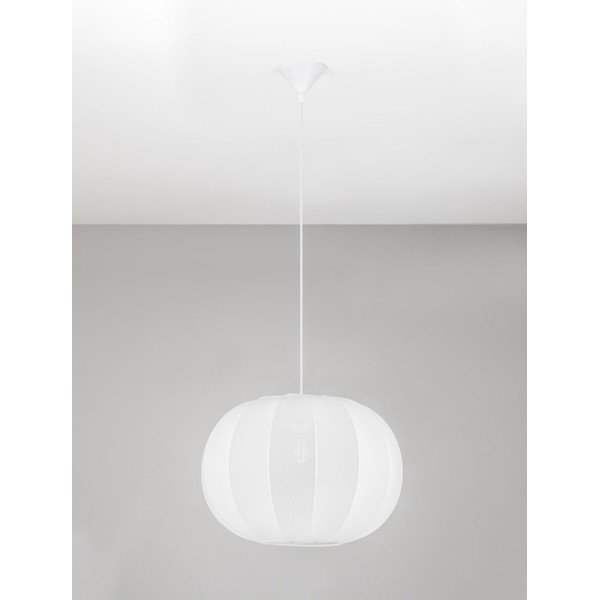 Mat bela tekstilna viseča svetilka ø 50 cm Delina – Nova Luce-image-4