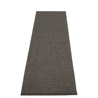 Antracitno siv zunanji in notranji tekač 70x240 cm Emm Black Linen – Pappelina