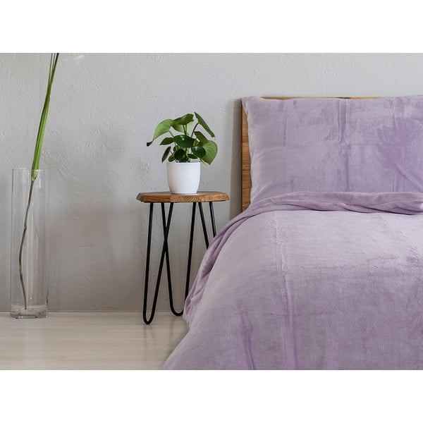 Vijolična enojna/podaljšana posteljnina iz mikroflanele 140x220 cm Uni – B.E.S.