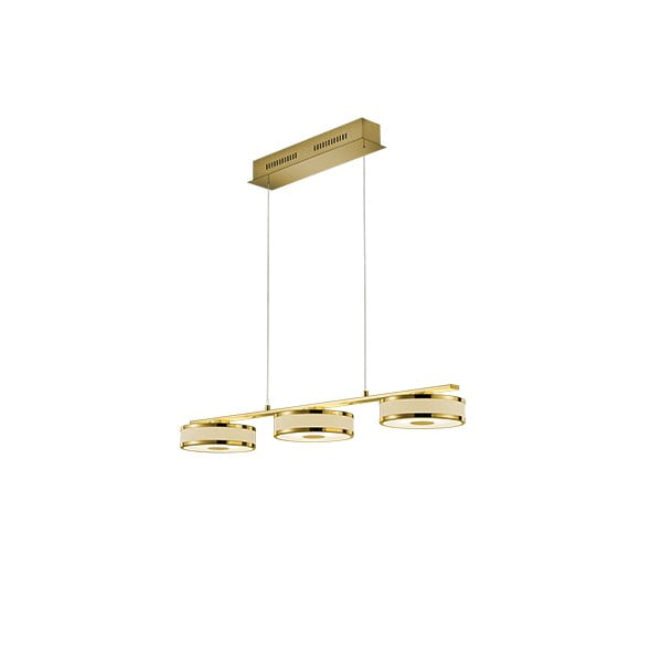 Zlata viseča svetilka Trio Agento LED, dolžina 90 cm
