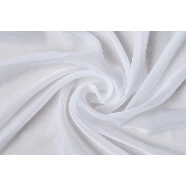 Bela prosojna zavesa iz tančice 140x245 cm Crush – Mendola Fabrics-image-2