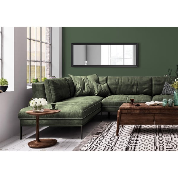 Stensko ogledalo v črnem okvirju Styler Paris, 47 x 147 cm-image-1