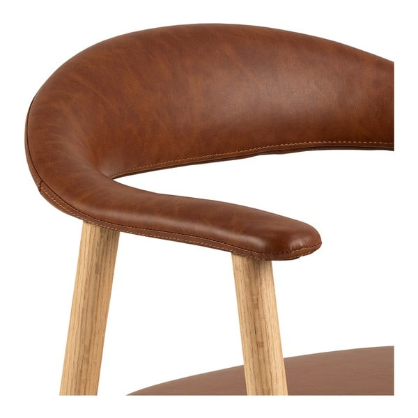 Jedilni stoli v kompletu 2 ks iz umetnega usnja v konjak rjavi in naravni barvi Addi – Actona-image-4