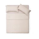 Sivo-bež podaljšana posteljnina za zakonsko posteljo iz mešanice lana 240x220 cm Simmel – Kave Home