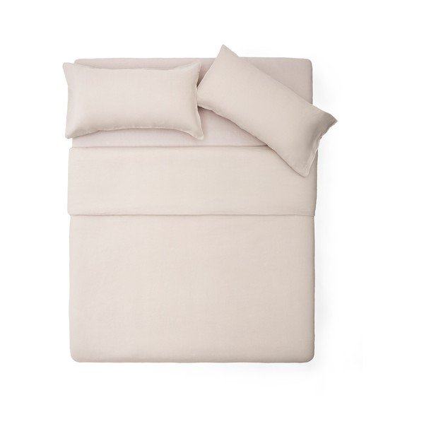 Sivo-bež podaljšana posteljnina za zakonsko posteljo iz mešanice lana 240x220 cm Simmel – Kave Home