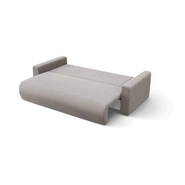 Svetlo siva žametna raztegljiva kotna sedežna garnitura s prostorom za shranjevanje Belfast – Cosmopolitan Design-image-3