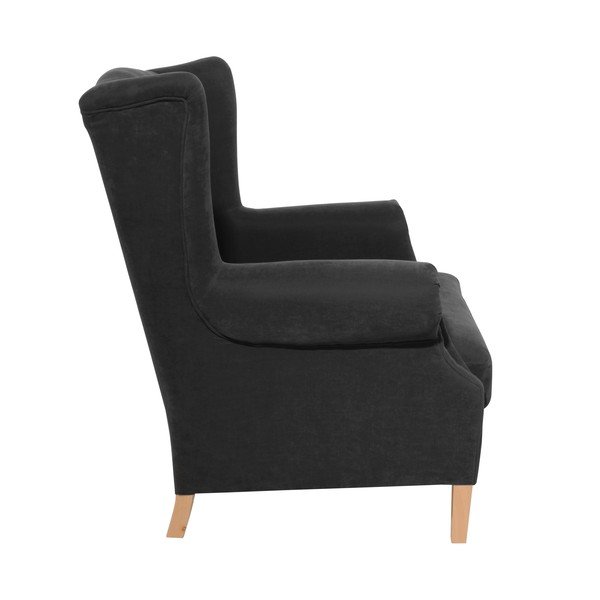 Črn fotelj Max Winzer Harvey Velor-image-1