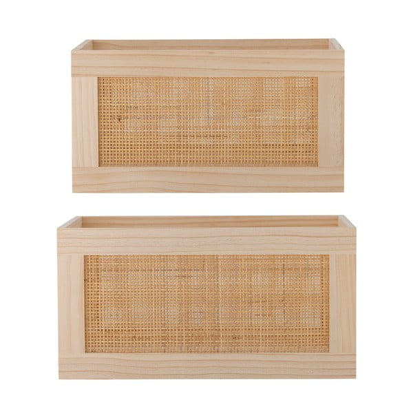Lesene škatle za shranjevanje v kompletu 2 ks v naravni barvi 39x29x20 cm Piana – Bloomingville-image-2