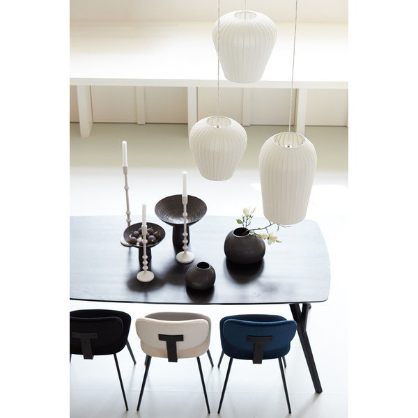 Črna jedilna miza z mizno ploščo iz akacije 100x220 cm Quenza – Light & Living-image-4