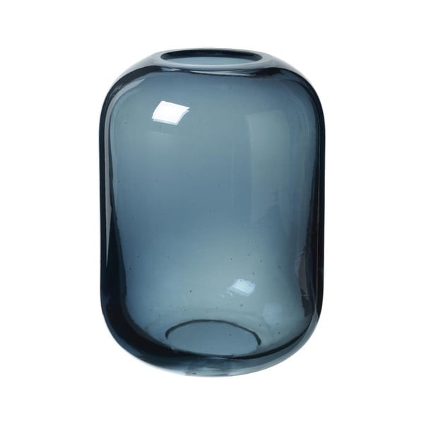 Vaza iz modrega stekla Blomus Bright, višina 21,5 cm
