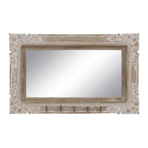 Stensko ogledalo z lesenim okvirjem 61x38 cm – Ixia