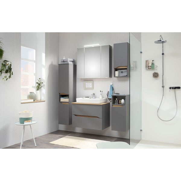 Siva nizka kopalniška omarica 30x72 cm Set 357 - Pelipal-image-1