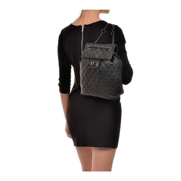 Črn usnjen nahrbtnik Anna Luchini Lucy-image-1