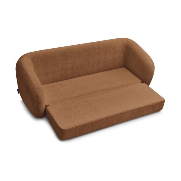 Opečnato oranžna raztegljiva sedežna garnitura iz šenilje 228 cm Neyo – Bobochic Paris-image-4