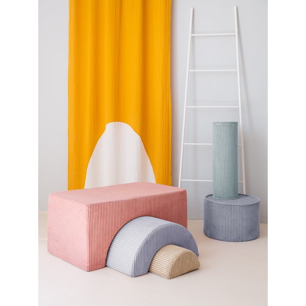 Rožnato otroško igrišče iz pene iz rebrastega žameta 3 ks višina 37 cm 75x49 cm Rainbow Montessori – Wigiwama-image-3