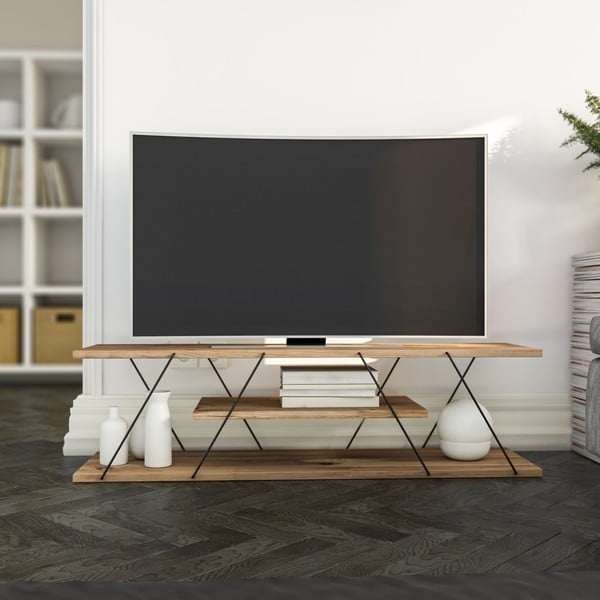 TV omarica v orehovem dekorju v naravni barvi 120x33 cm Canaz – Kalune Design-image-1