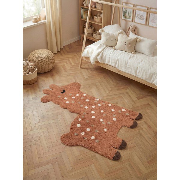Rjava pralna/ročno tkana bombažna otroška preproga 89x120 cm Snuggle Gino – Hanse Home-image-1