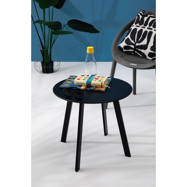 Črna vrtna miza Le Bonom Full Steel, ø 50 cm-image-3