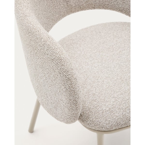 Slonokoščen oblazinjen jedilni stol Maina – Kave Home-image-3