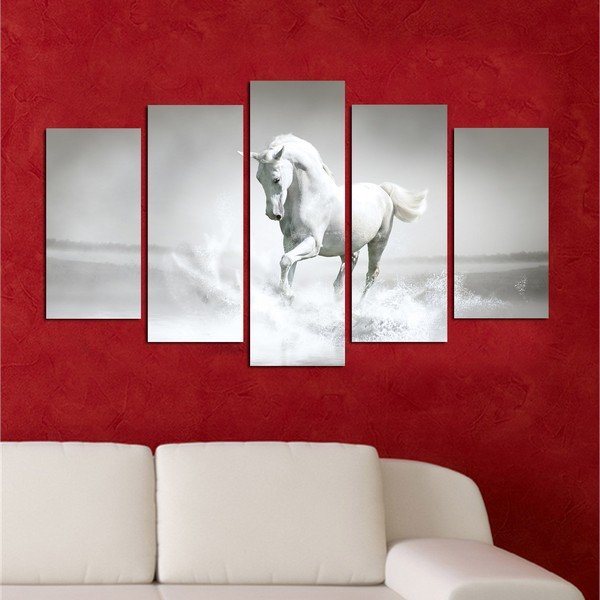 Večdelna slika Beli konj, 110 x 60 cm-image-1