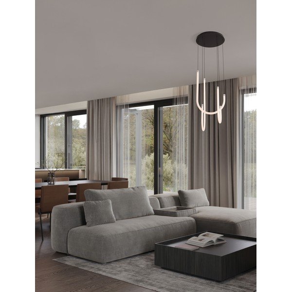 Bela/mat črna jeklena LED zatemnitvena viseča svetilka s senčilom iz akrilnega stekla ø 41 cm Topaz – Nova Luce-image-1