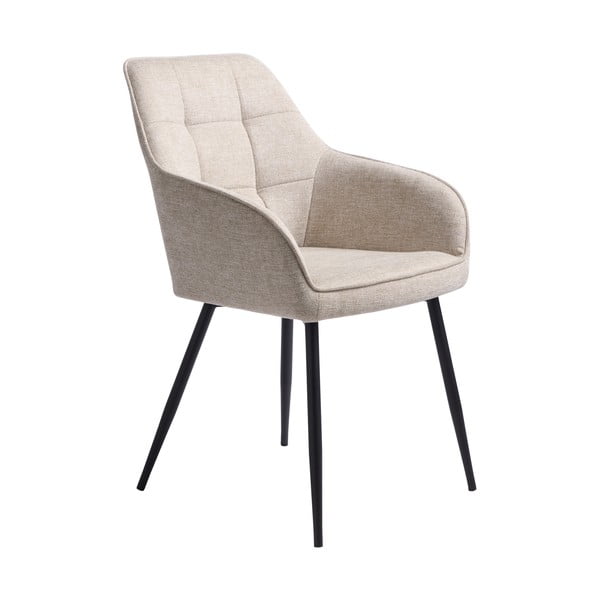 Bež oblazinjen jedilni stol z nasloni za roke Nolan – Unique Furniture