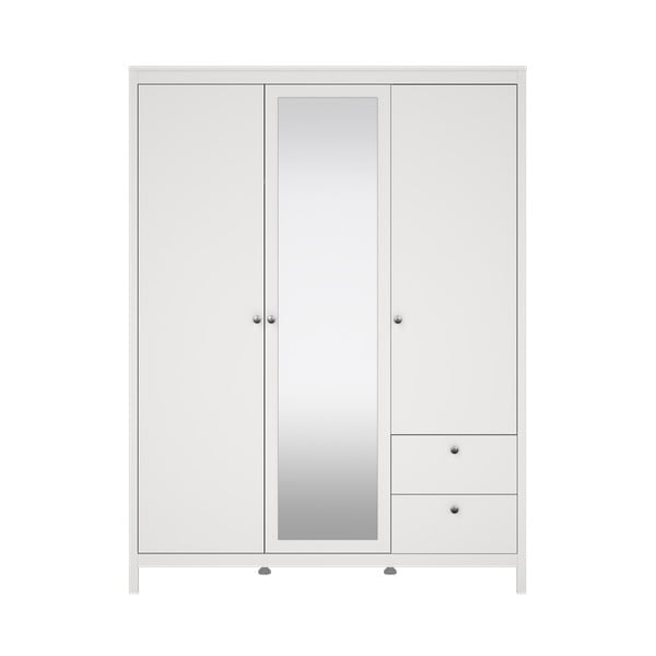 Bela garderobna omara z ogledalom 150x199x58 cm Madrid – Tvilum