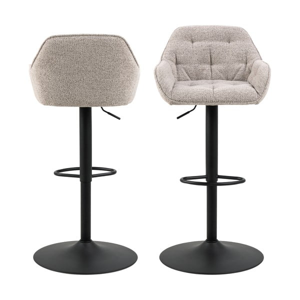 Svetlo sivi vrtljivi barski stoli v kompletu 2 ks 109 cm Brooke – Actona-image-3