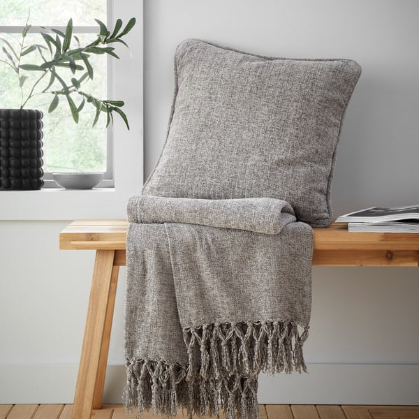 Siva odeja iz šenilje 130x170 cm Wilson – Catherine Lansfield-image-4