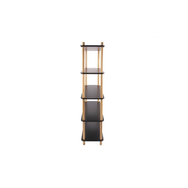 Črn regal z bambusovimi nogami Leitmotiv Cabinet Simplicity-image-3