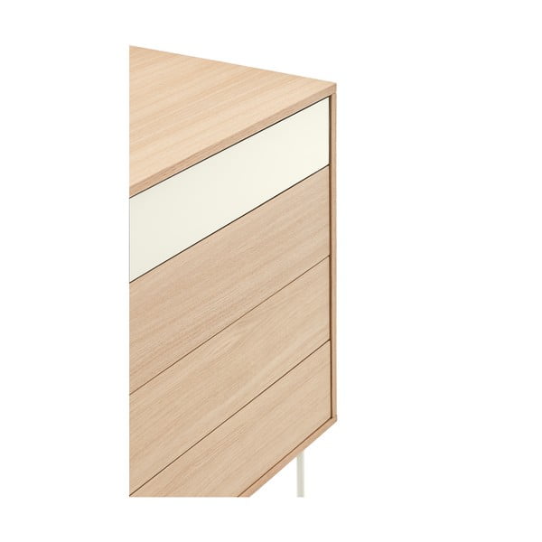 Komoda iz belega hrastovega furnirja krem barve Teulat Yoko-image-4